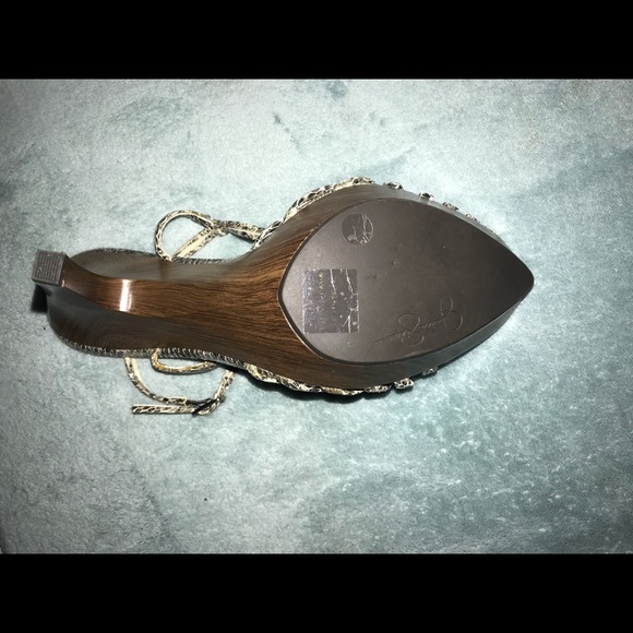 Jessica Simpson Strappy Python Heels - Picture 3 of 7